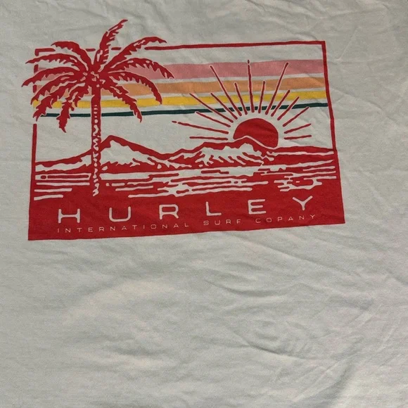 Women’s Hurley White Graphic XL Cropped Tee with burnt orange‎ - Picture 2 of 5